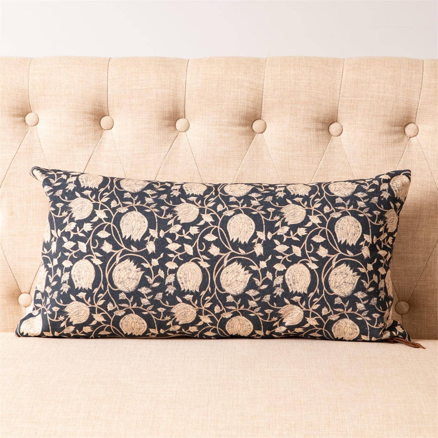 Lumbar Pillow - Navy Block Print (PC)