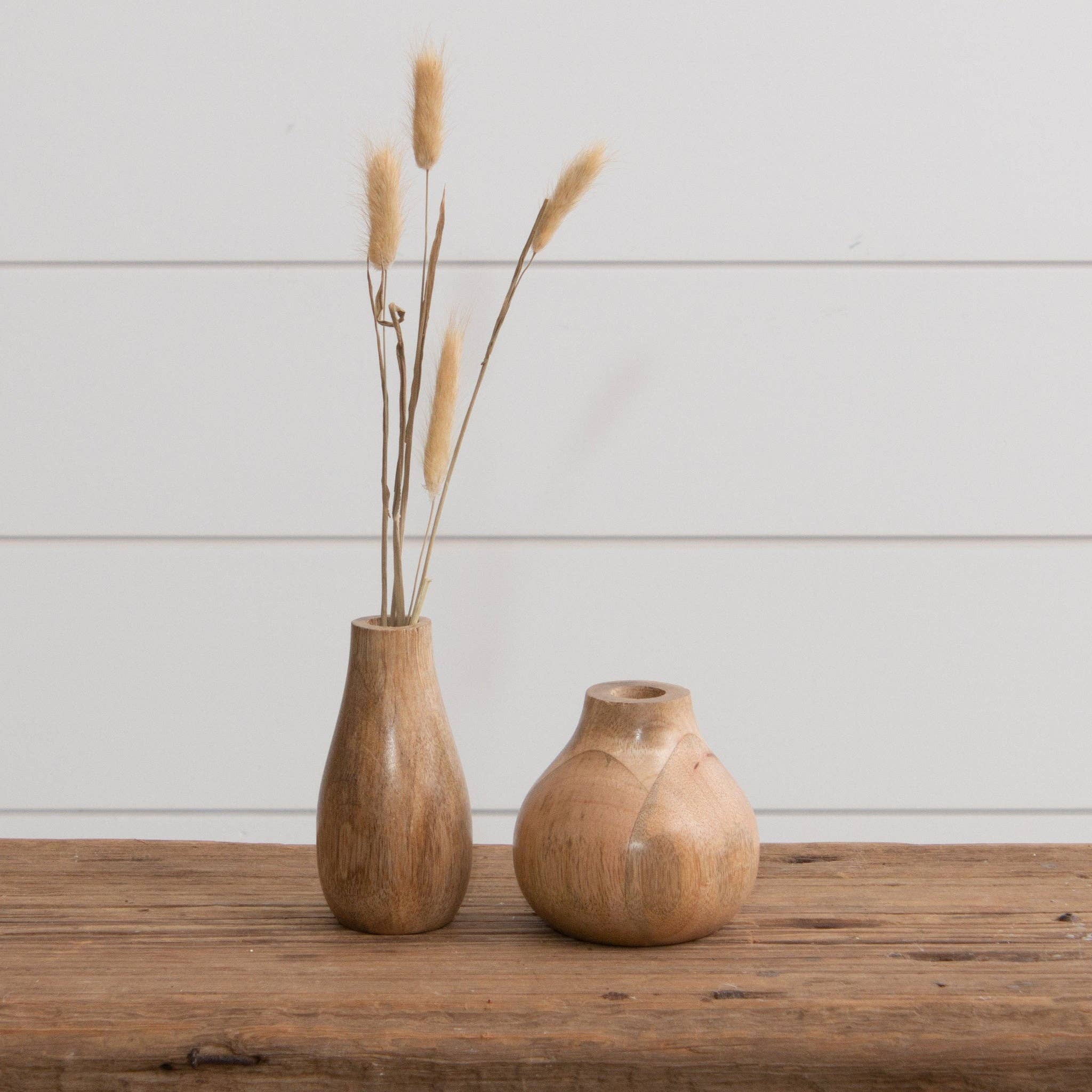 Mango Wood Bud Vases
