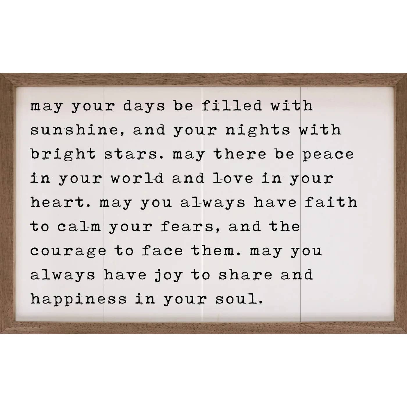 May Your Days Be Filled Horizontal White