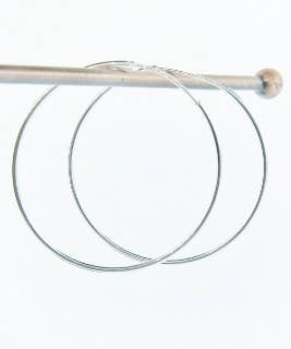 Silver Hoops Earrings - 35MM