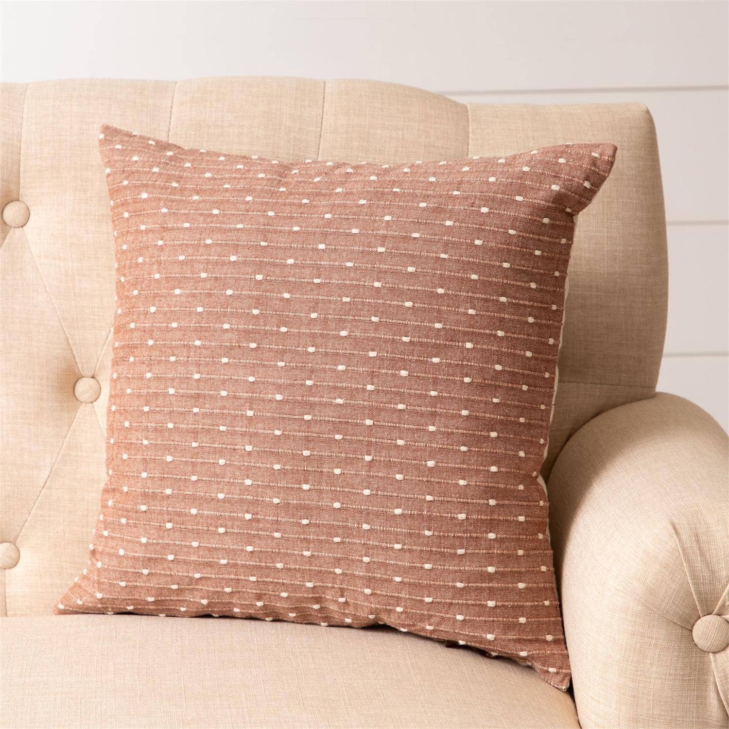 Pillow - Brown With Kantha Stitch (PC)
