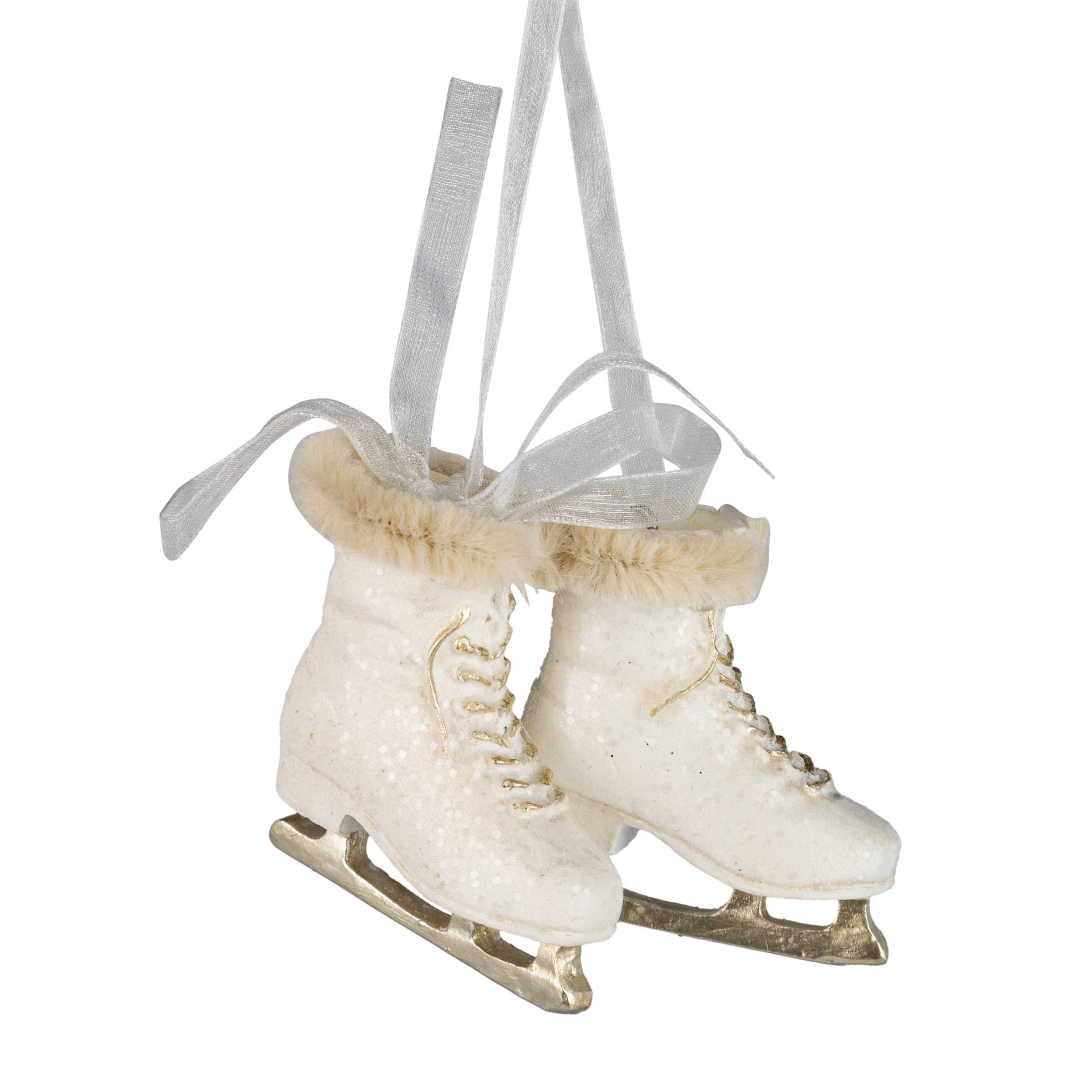 A49230-Resin pair of skates orn, white, 2.5 in