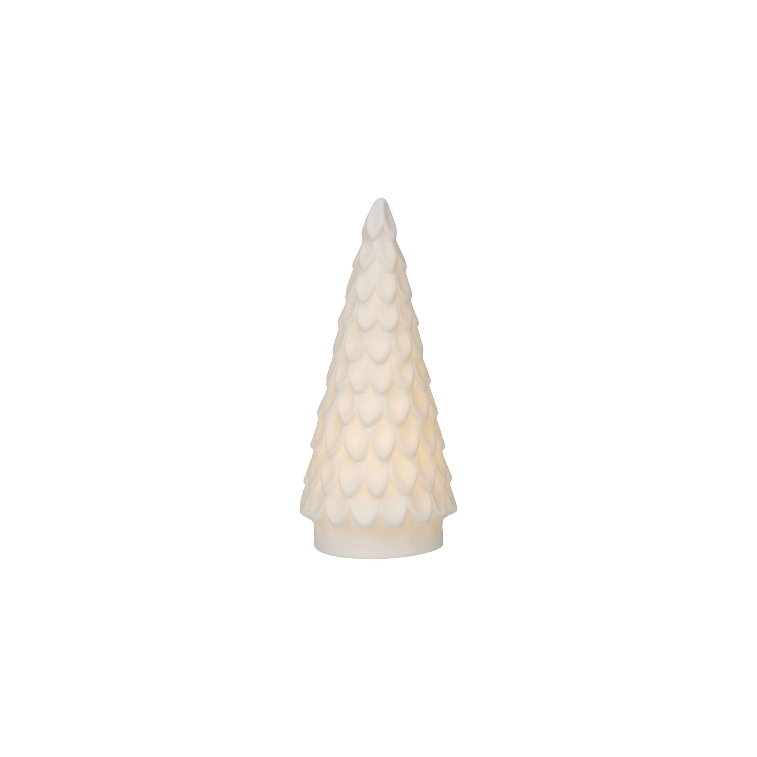 A49233-Bisque finsh ceramic TT tree,pcone dsign,LED lite,6in